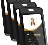 TOPKEY Sliding Black ID Badge Holder (Pkt of 4 Nos)